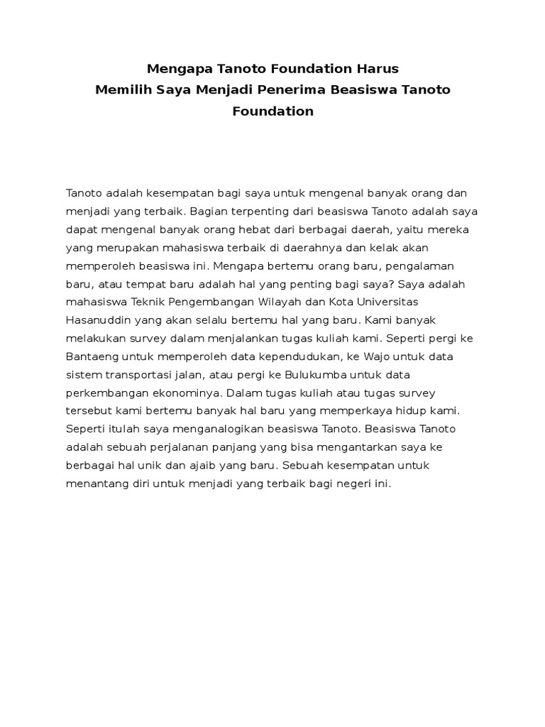 contoh essay beasiswa tanoto contoh essay beasiswa tanoto